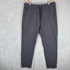 Abercrombie & Fitch Track Pants Mens XL Long Gray Nylon Zip Pockets Lightweight